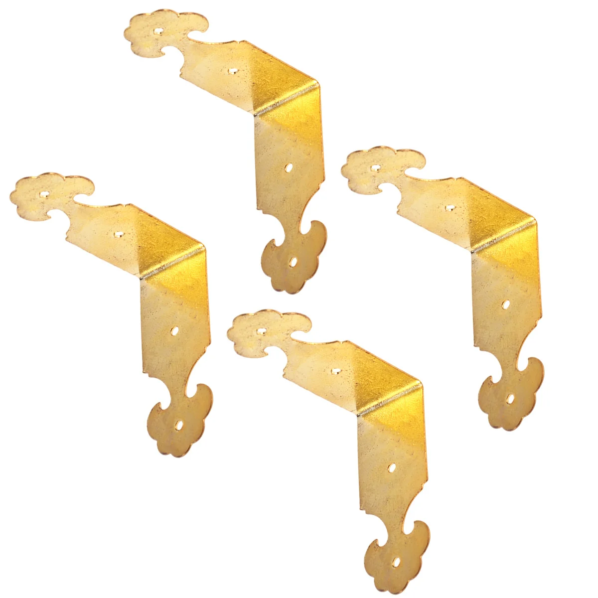 

4 шт., металлический угловой кронштейн, железная винтажная шкатулка для драгоценностей для багажа, деревянный футляр для ног, угловая защита, декоративная мебель