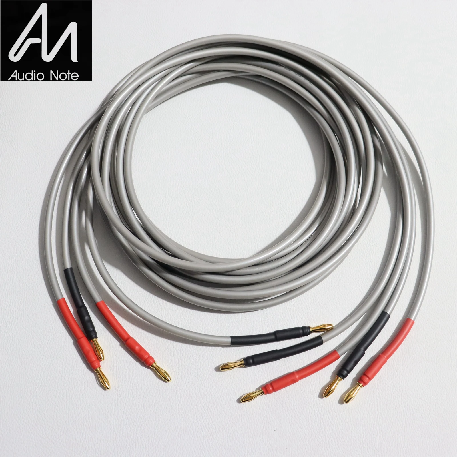 

From England AUDIO NOTE OCC Silver Plated audio speaker Cable HiFi Loudspeaker Wire Amplifier Spades/Banana plug Line 4pcs/set