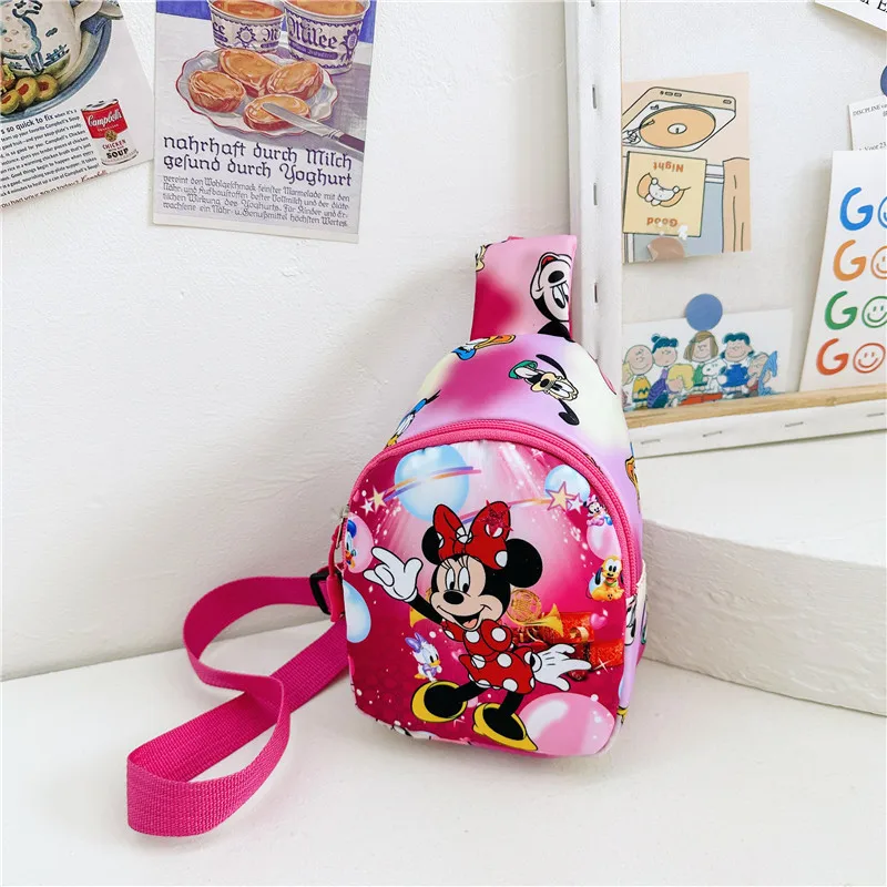 Disney Children Fashion Shoulder Bag Mickey Minnie Daisy Kids Chest Bag Kindergarten Bags for Boys Girls