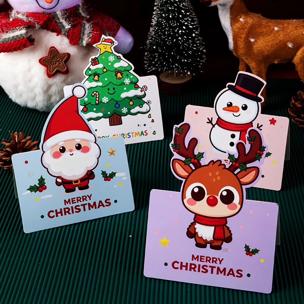 14 قطعة من بطاقات عيد الميلاد الكرتونية العتيقة، تحيات عيد الميلاد لمتجر الزهور، بطاقات ثلاثية الأبعاد مطوية، هدايا عيد الميلاد، بطاقات هدايا