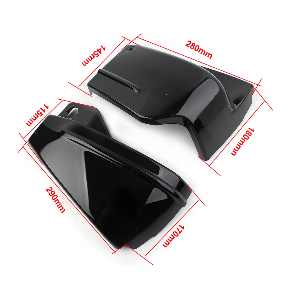 1Pair Motorcycle ABS Battery Side Cover Protector For Yamaha V Star 650 DragStar 650 XVS650 XVS650A Glossy Black/Chrome