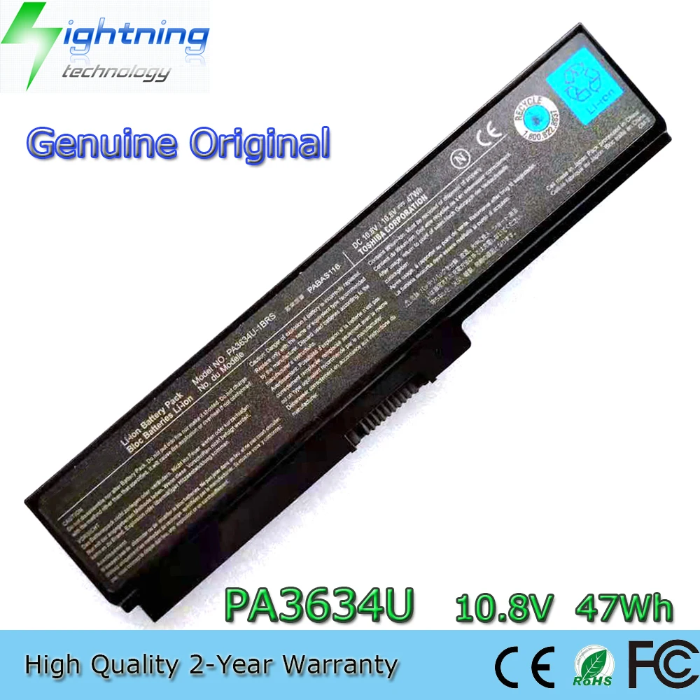 New Genuine Original PA3634U-1BAS 10.8V 47Wh Laptop Battery for Toshiba Satellite A655 A660 C660D U400 PA3817U-1BRS