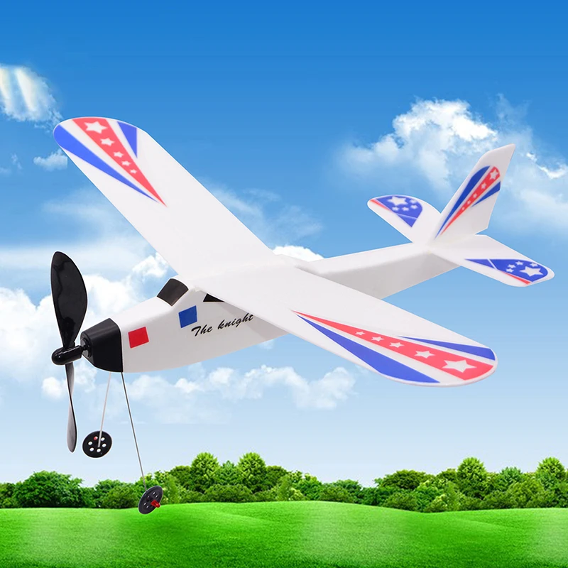 DIY Airplane Assembled Model Aircraft Toys Hand Throw Toys For Students Flying Glider Rubber Bands Power Foam Plane Aircraft Toy