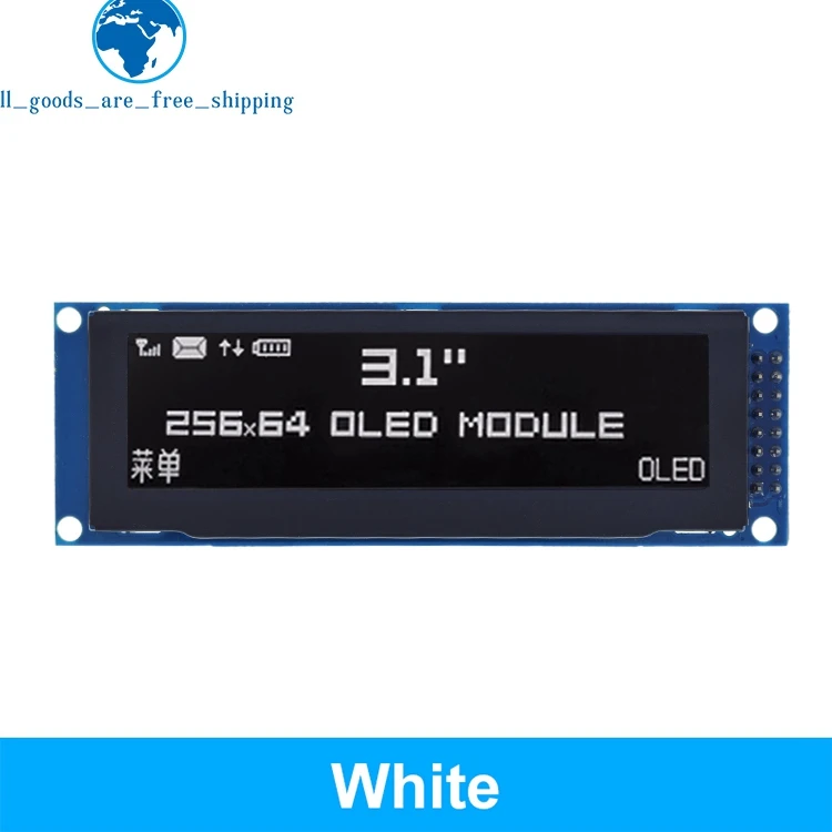 Imagem -06 - Exibição Gráfica Oled Real Tzt Módulo Lcd Tela Lcm Suporte a Controlador Spi Ssd1322 3.12 256x64 25664 Pontos