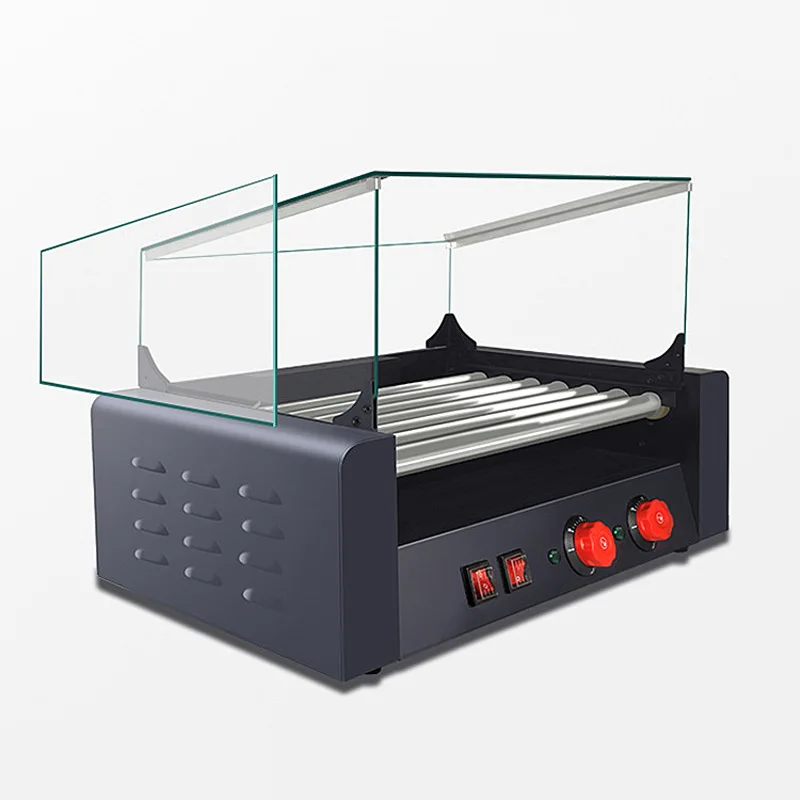 Commercial Grill เครื่องฮอทดอกฝรั่งเศสไส้กรอกเครื่องคั่วสุนัขร้อนบาร์บีคิวเครื่อง Hot Dog Roller เครื่อง SC-007C