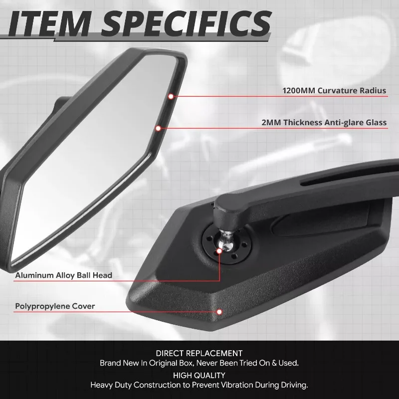 Motorcycle Side Back Rear View Rearview Naked E-Bike Scooter Adjustable Rotating Mirrors Motorbike Accessories Modified Parts image 2