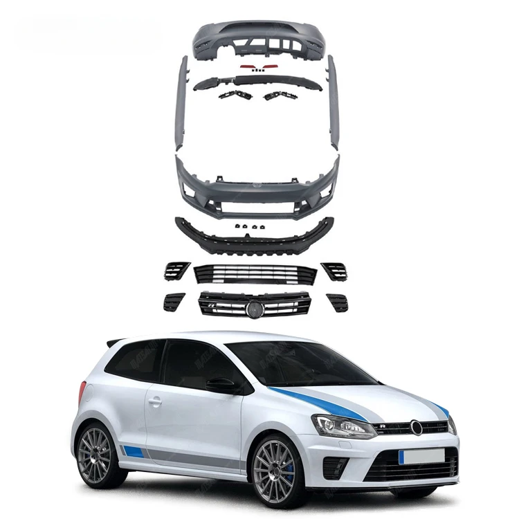 

Upgrade body kit For Volkswagen VW POLO 11-17 to WRC Style Bodykit Front Bumper Rear Bumper Side Skirt Grilles