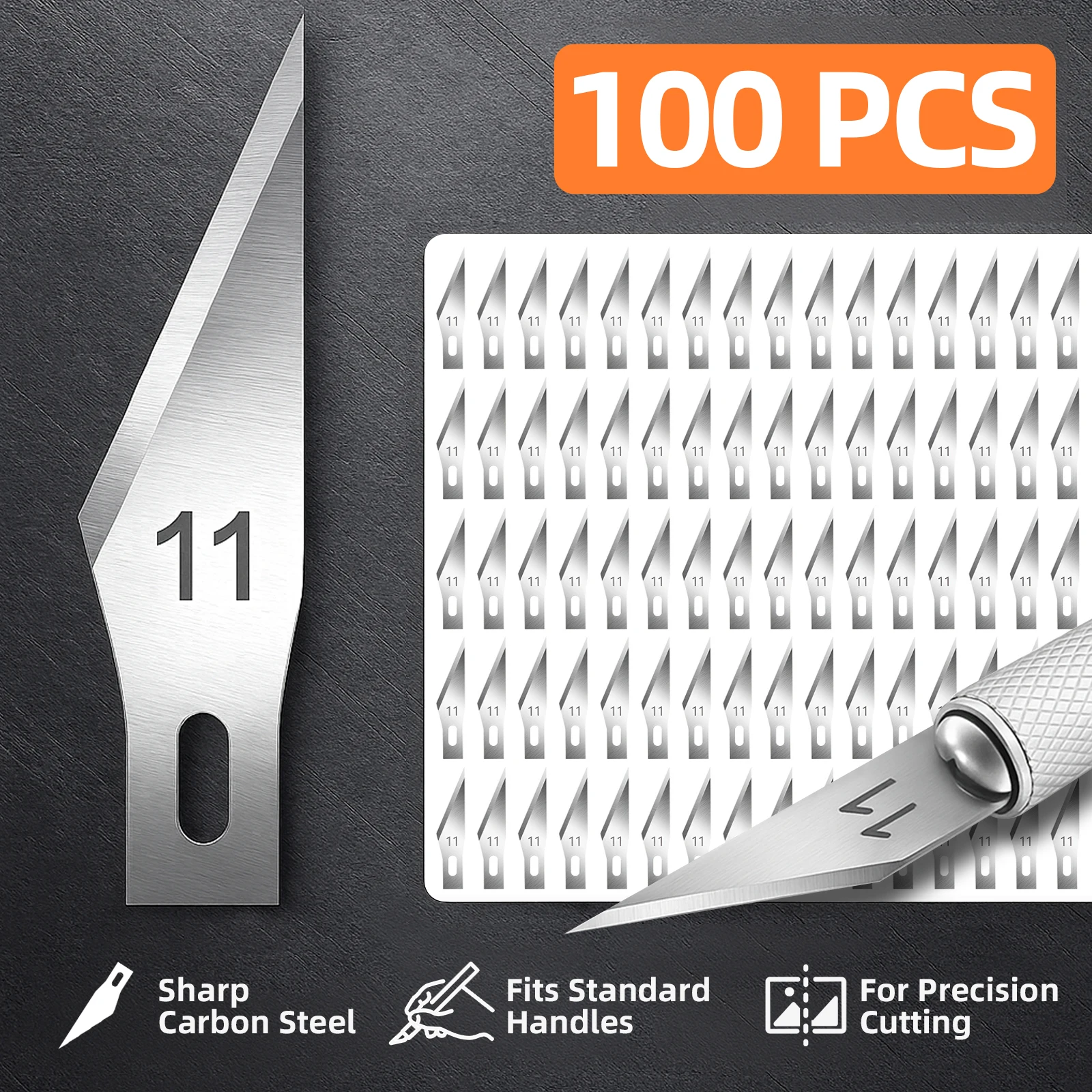 100/200/300PCS Exacto Knife Blades 11, High Carbon Steel Exacto Blades, Craft Knife Blades, 11 Exacto Knife Refill Blades