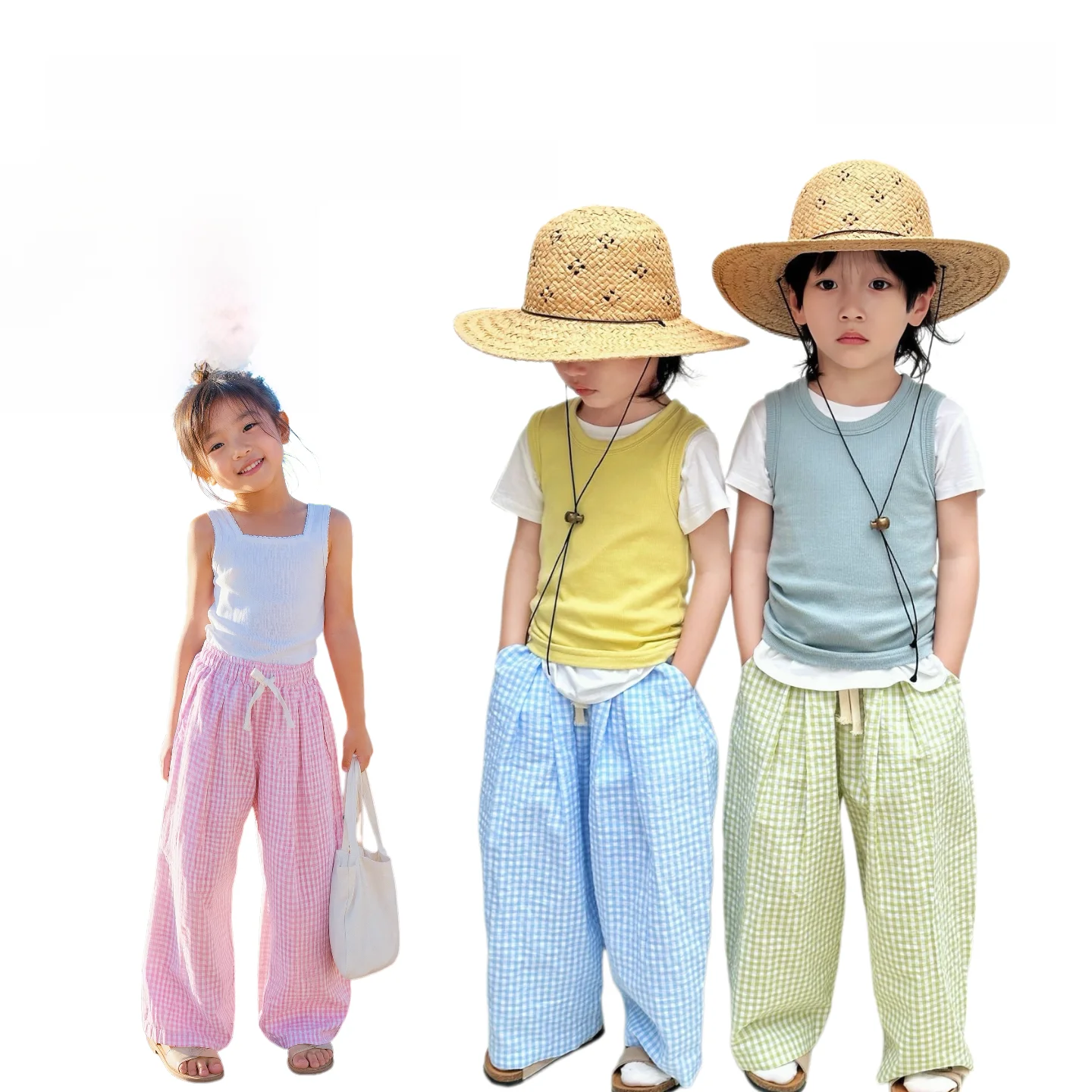 kakis-kids-anti-mosquito-bubble-cloth-large-pp-air-conditioning-pants-summer-new-style-plaid-casual-wide-leg-pants-for-boys-a