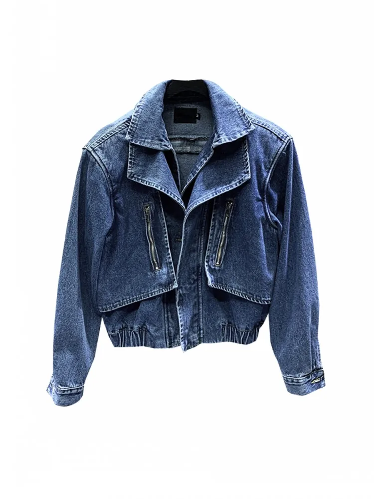 Designer Men Short Fake Two Piece Denim Jacket Hip Hop Spring Autumn Outwear Coat Casual Streetwear Fashion Male Cowboy Jackets