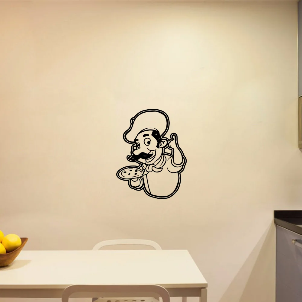 

1 pc cool chef cooking for kitchen Wall Sticker Vinyl Art Home Decor For Home wallpaper Background Wall Art Decal Drop Shipping