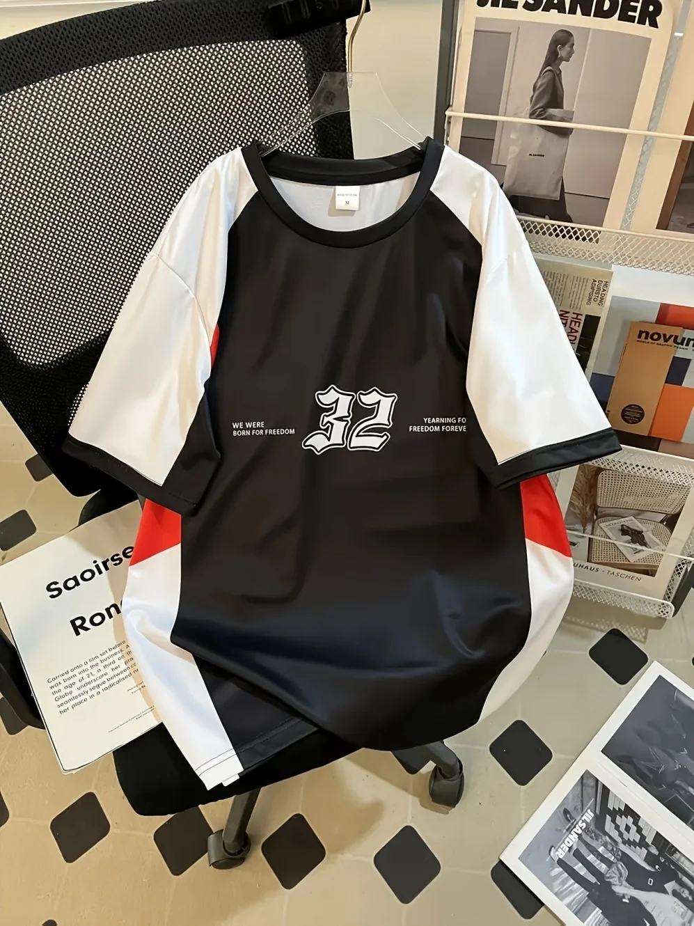 Summer Trend Oversize Design T-Shirt for Man Fashion Digital Graphic Tees Street Sports Round Neck Short Sleeve Men's Clothes