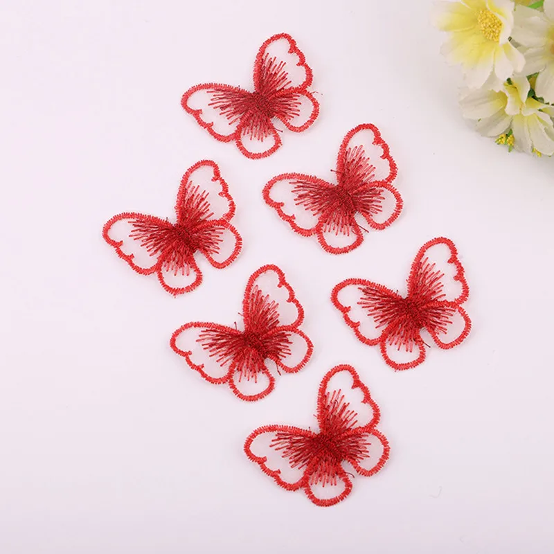 10pcs/Lot Multi-Color Butterfly Cloth Lace Embroidery Patch Sew On Polyester DIY Patch
