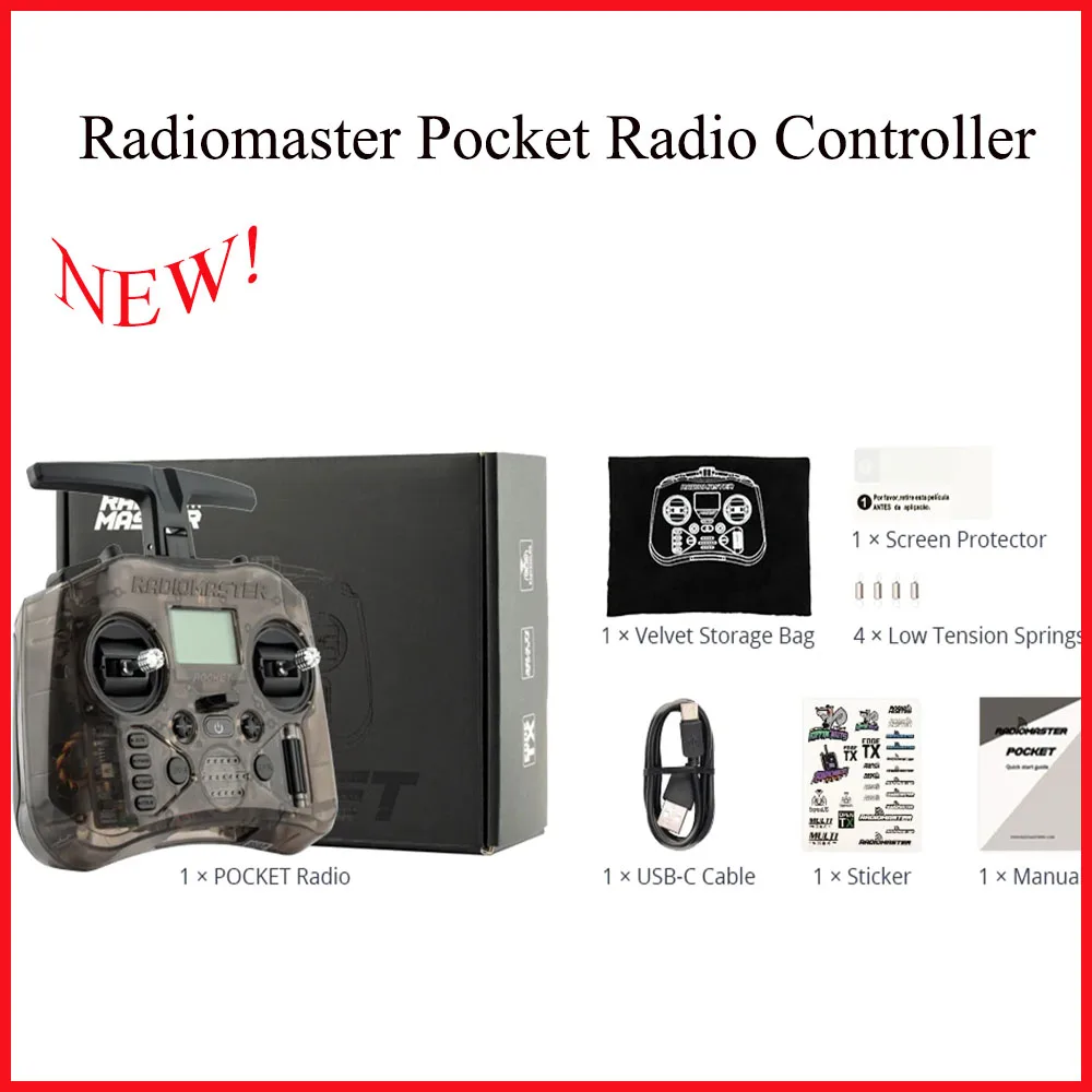 Radiomaster Pocket Radio Controller M2 FPV Drone Transmitter ELRS 2.4GHz Preinstalled with EdgeTX Firmware Maximum 16 Channel