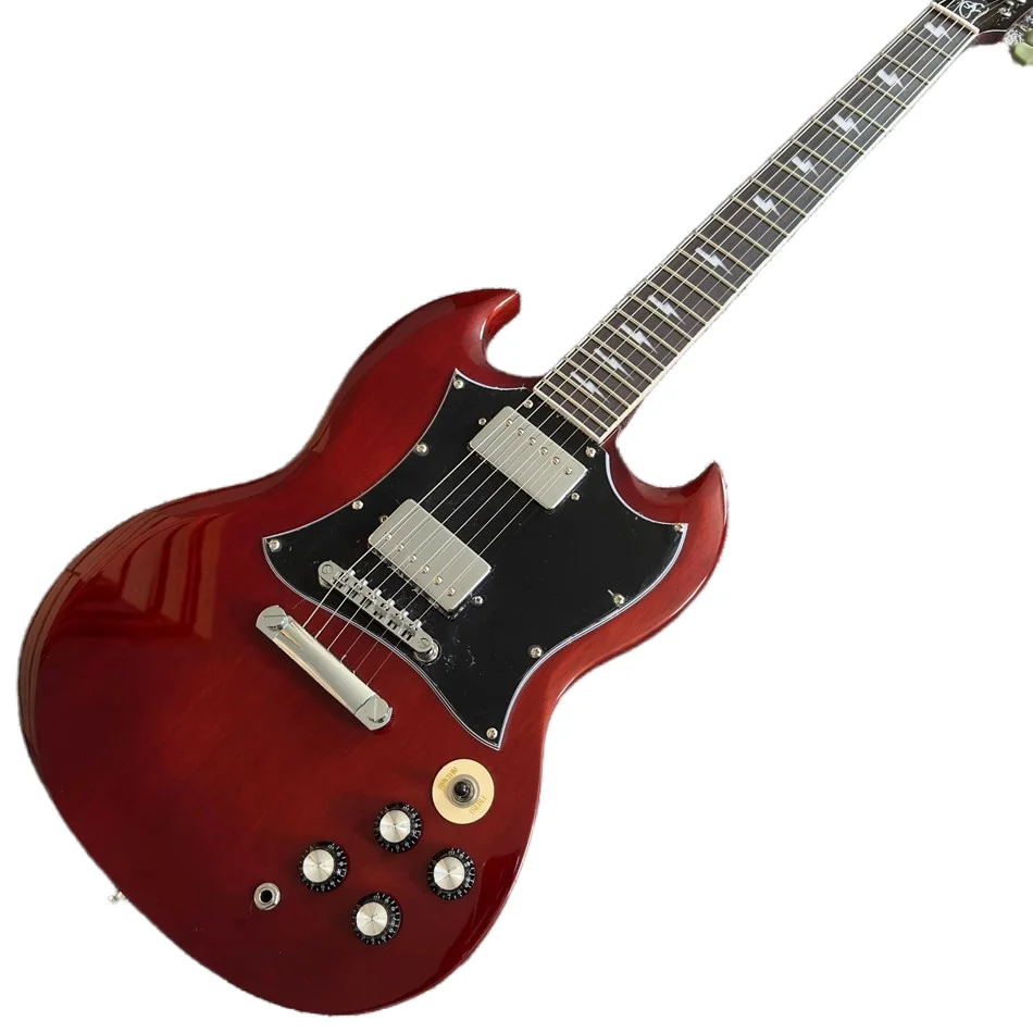 Made in China, Silver Hardware, SG Electric Guitar, Wine Red Guitar, Free Shipping