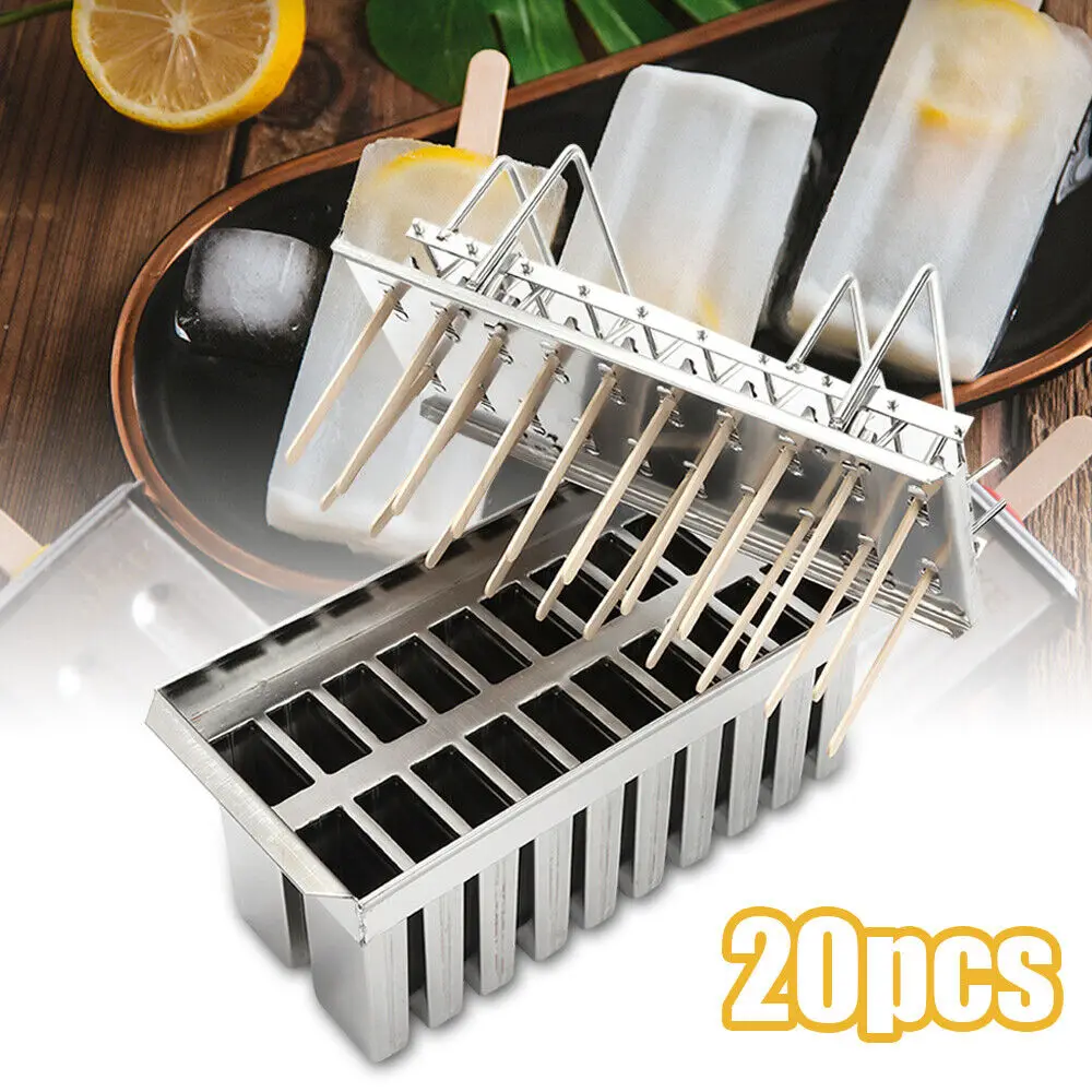 Ice Cream Stick Mold 20pcs Mold Cup Stainless Steel Popsicle Mold Commercial