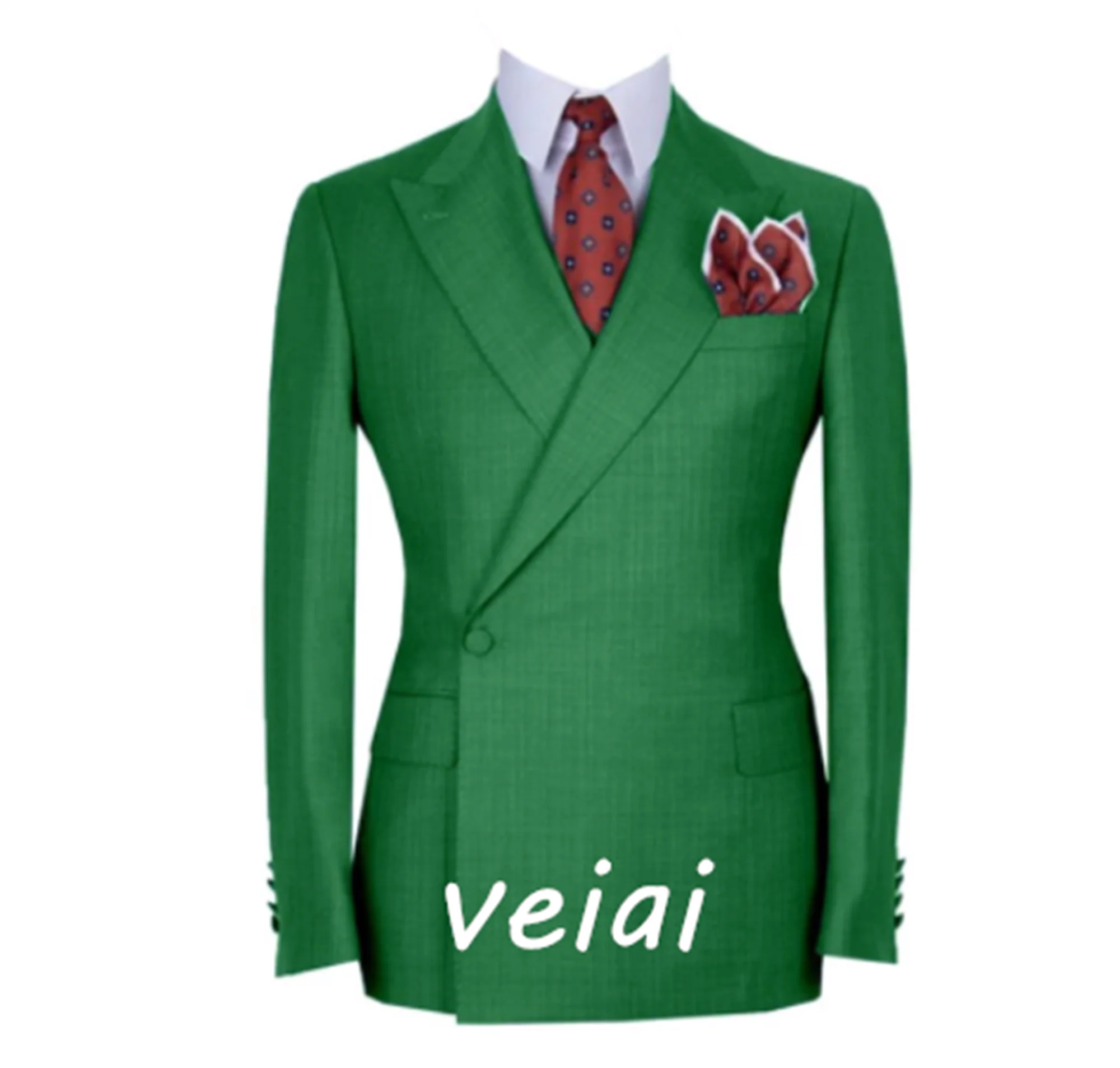 

CustomizedPeak Lapel Men Suits One Button Wedding Tuxedo for Groomsmen Fashion Prom 2 Pcs Slim Fit Peaked Lapel Blazer (Jacket+P