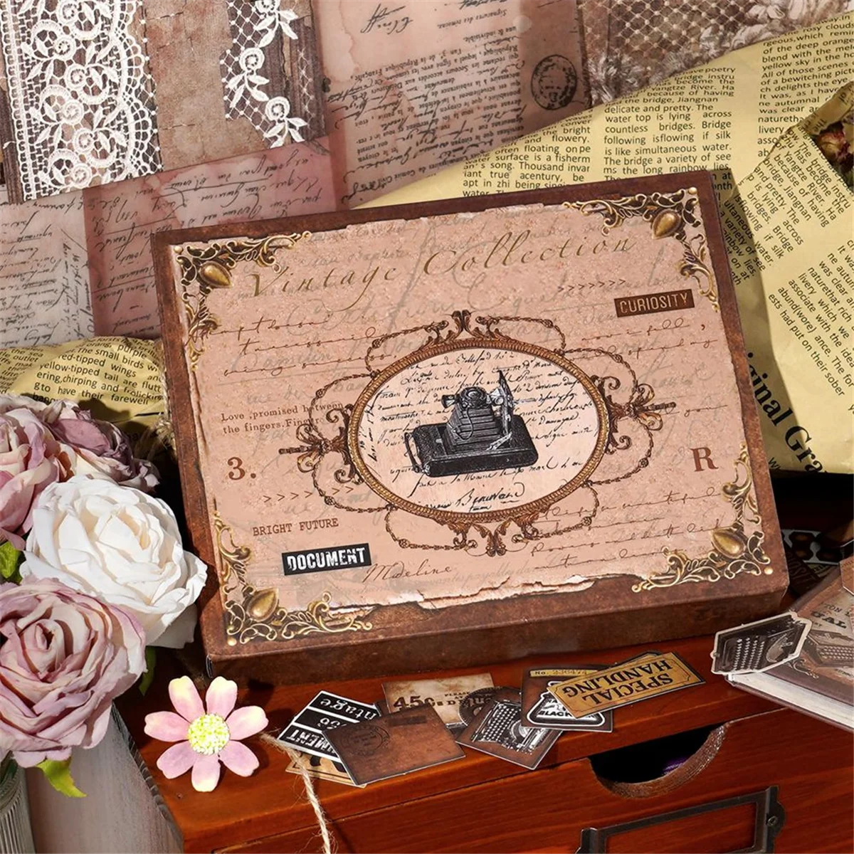 مجموعة سجل القصاصات TCE، سلسلة قصائد الحب - العناصر العتيقة، تغليف الصندوق لمواد سكرابوكينغ #6