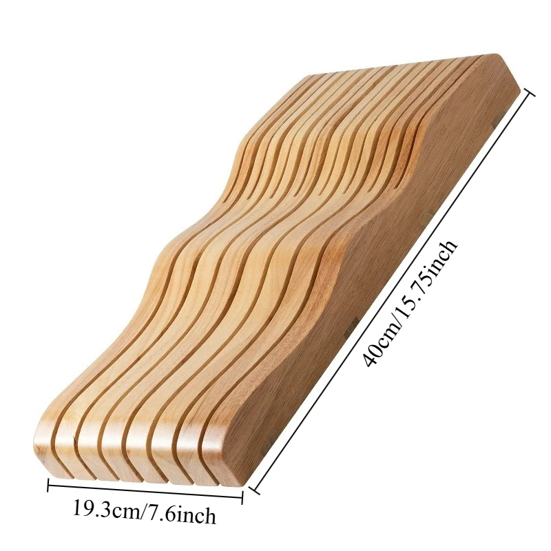 1PC-Knife storage rack, tidy kitchen desktop, creative drawer placement, knife holder, horizontal wooden knife holder