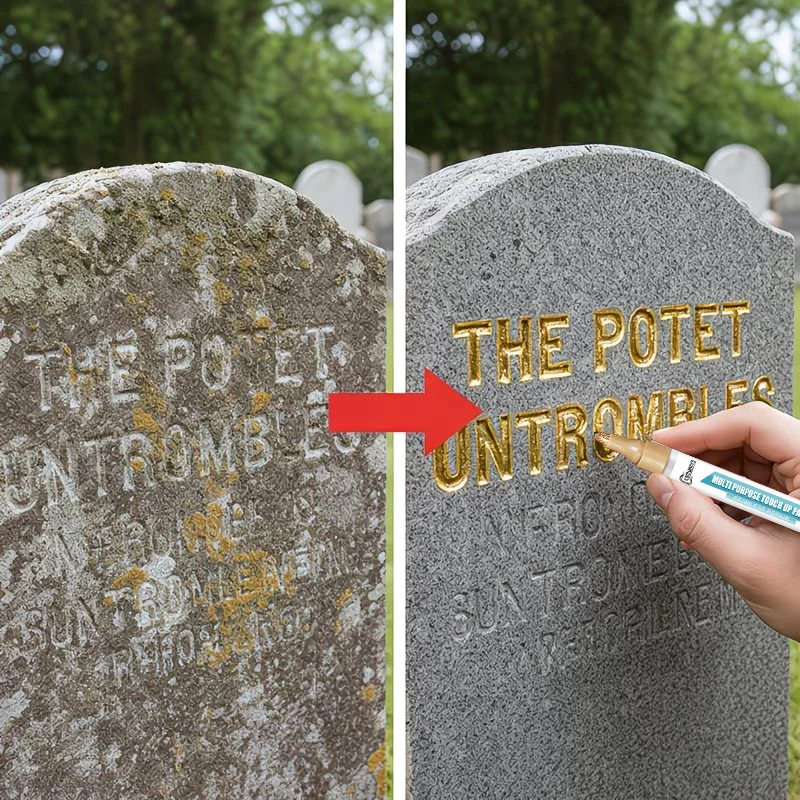 Professional Tombstone Touch-Up Pen – Fade-Resistant Epitaph Repair, Restores Faded Blurred Inscriptions for Tombstones & Monume