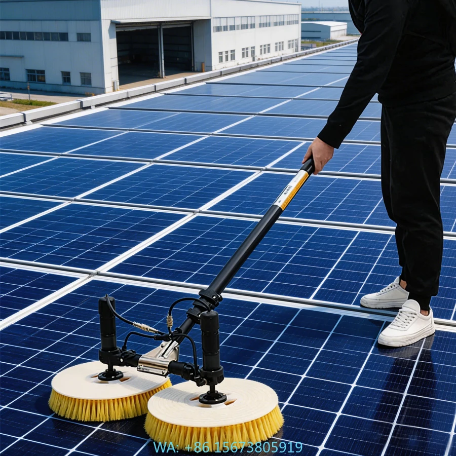 

3,5-метровая телескопическая щетка для чистки солнечных панелей с двумя насадками от Dual Power