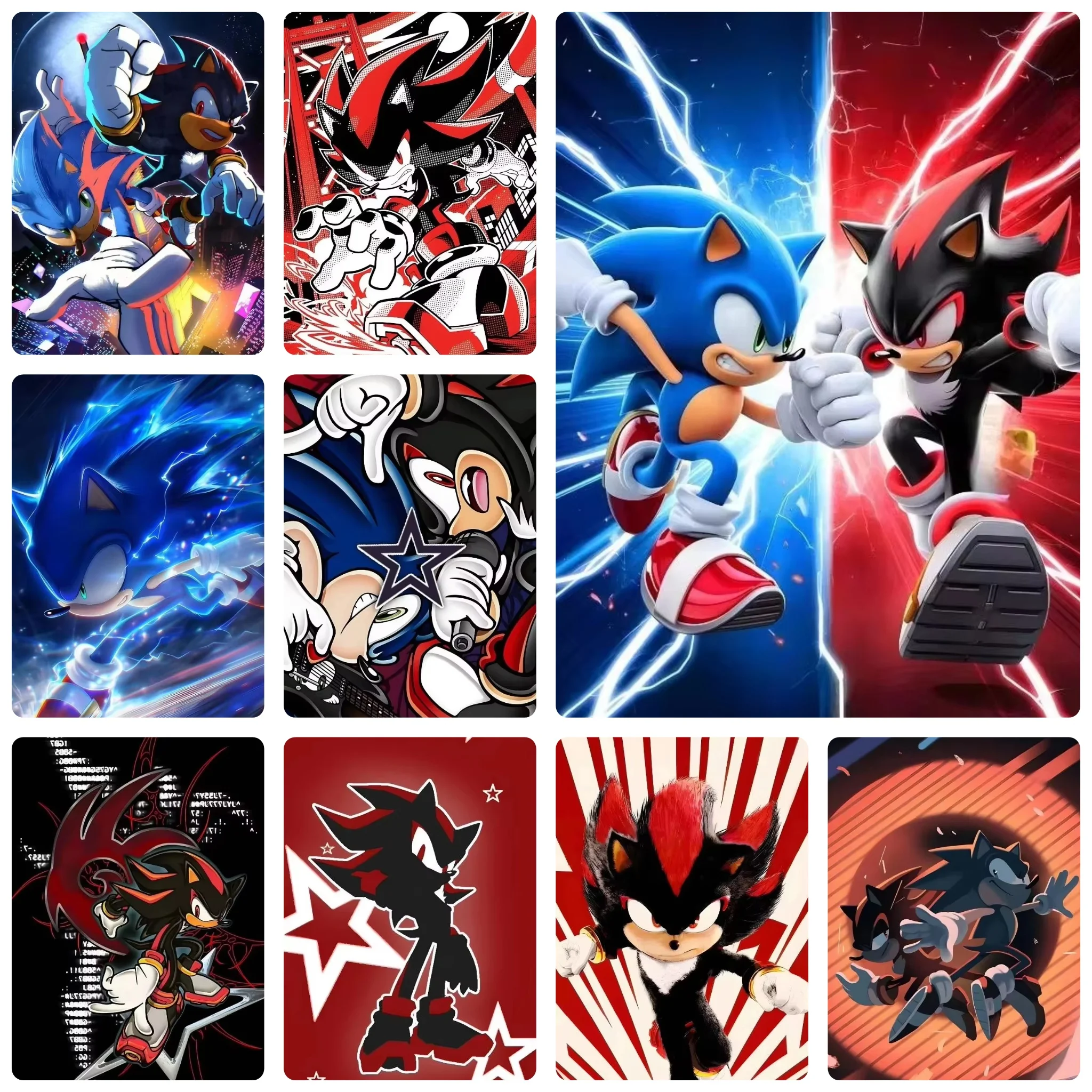 500/1000/1200/2000PCS Puzzle Sonic and Shadow Lightning Action Collage Jigsaw Home Decor Family Interactive Gift Holiday Gifts