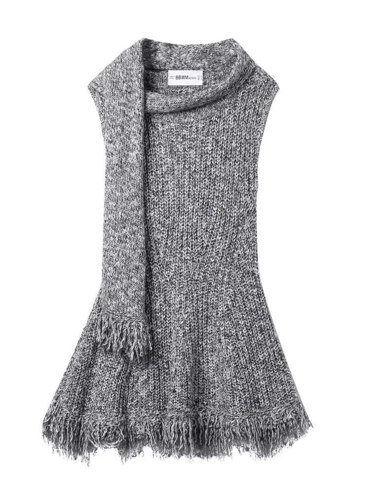 Retro Szalik Dzianinowy Top Damski Faion Lazy Sle Jesień Nowość Poliester Ciepły Długi Casualowy