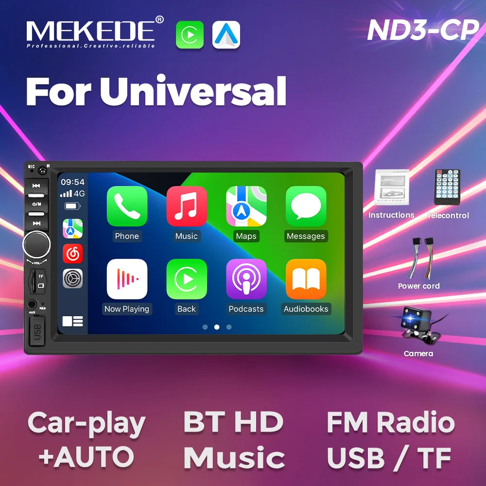 

MEKEDE 2Din MP5 Player Universal Car Radio Support Support Back-up Camera SWC Mirror Link AUX-In USB BT TF Card 7 Inch HD Screen