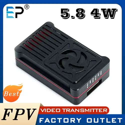 電子電源fpvビデオ送信機、内蔵ヒートシンク、長距離ドローン用ファン、rcモデル部品、5.8g、4w、vtx、48ch、4000w