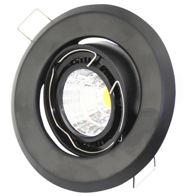 

62mm Cut-out Black Round Iron Metal Recessed Spot Light Fixture Led Front Ring Get Off Downlight Indoor Commercial Lighting