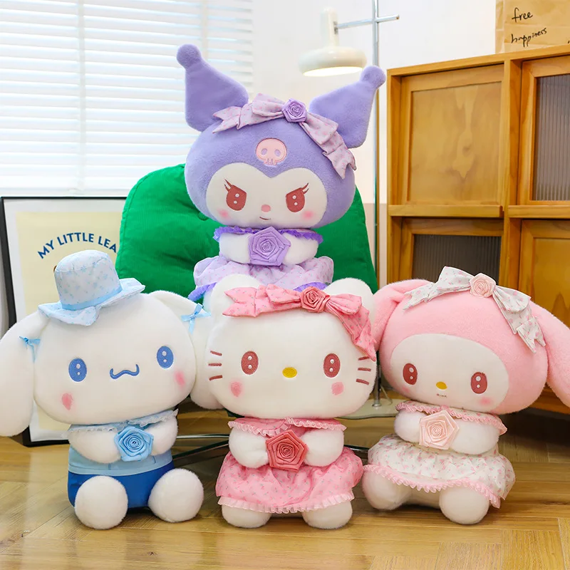 

27/47CM Sanrio Hello Kitty Kuromi Plushies Cartoon Anime My Melody Peluche Cinnamoroll Comfortable Soft Doll Children Toys Gift