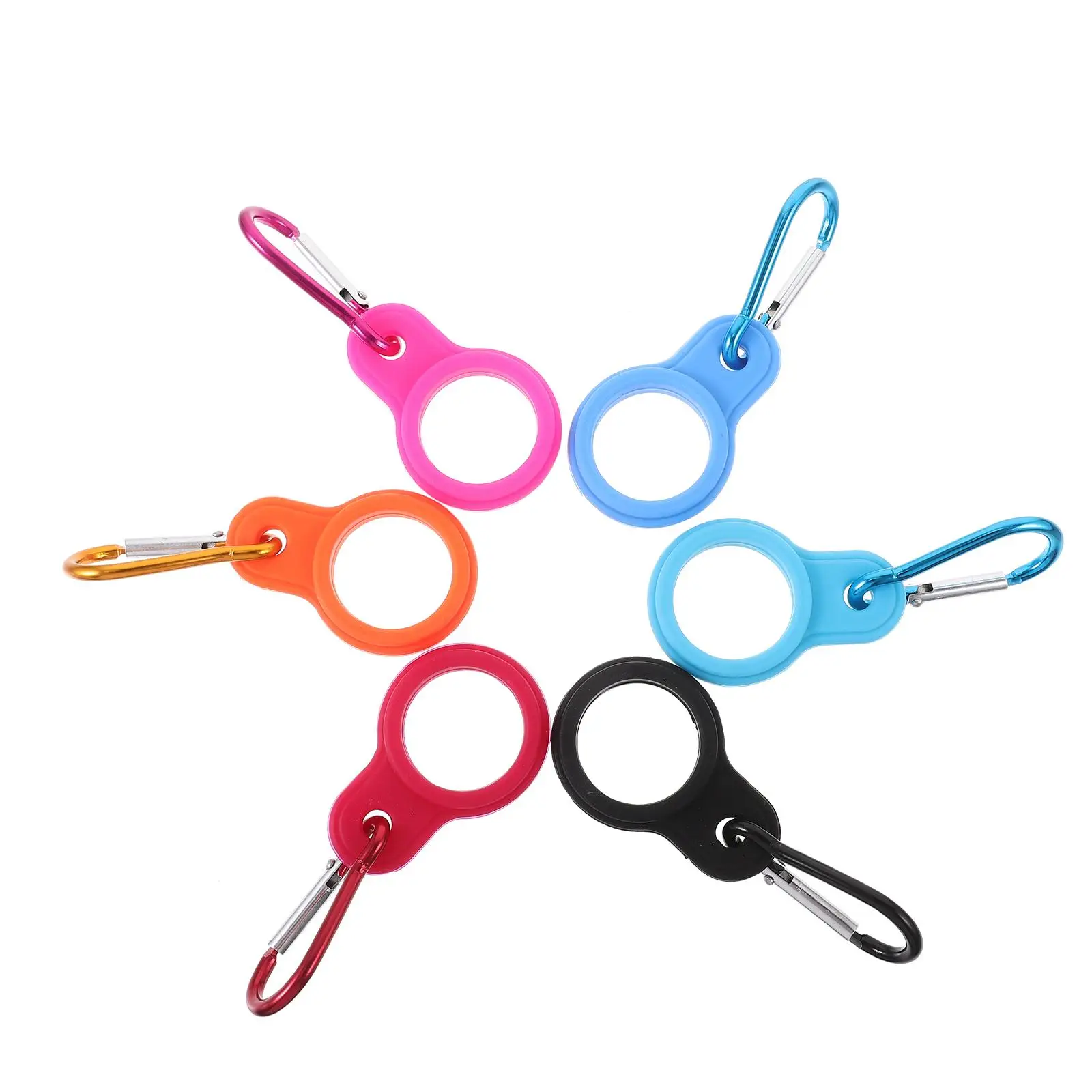 

6 Pcs Water Bottle Buckle Sport Kettle Hanger Climbing Carabiner Bottle Clip Holder for Backpack Silica Gel Outdoor Camping