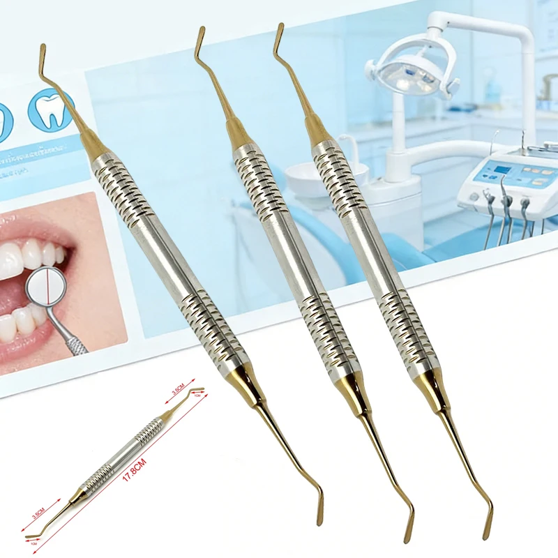

3pcs Double Ended Composite Spatula Dental - Stainless Steel Non-Stick Filling Tool for Dentists Lab Clinic Use