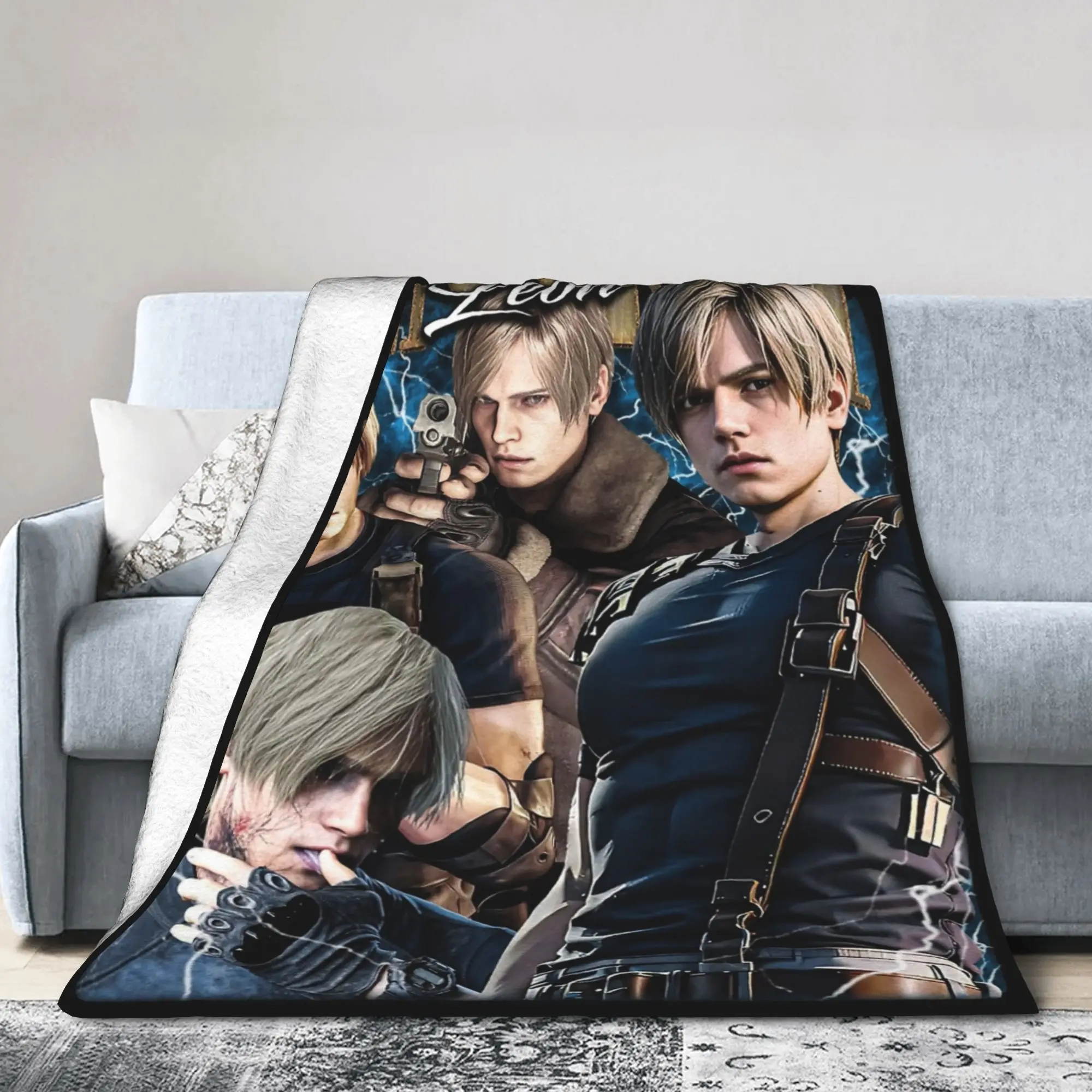 Leon S. Kennedy Residents Evils Blanket Fleece Winter Multifunction Lightweight Thin Throw Blanket for Bedding Car Bedspreads