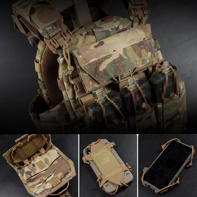 Mobile Phone Pouch Tactical Vest Molle Waist Bag Outdoor Fanny Backpack Hanging Mobile Phone Navigation