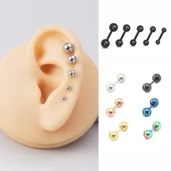 5pcs Cartilage Stud Earring Stainless Steel Bar Helix Screw Ball Tragus Barbell Daith Ear Bone Piercing Nail Body Jewelry 16G