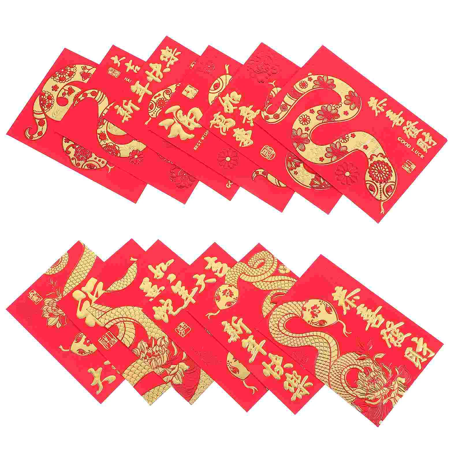 36 Pcs Chinese New Year Hongbao Red Envelope Money Bag Wedding Snake Lucky Pocket Decorations