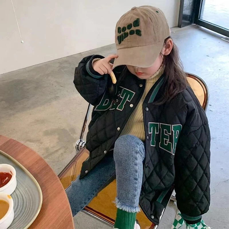 용수철 가을 어린이 재킷, 야구 세트 봄버, 작은 면, 어린이 겉옷 의류, 여아 코트, 스노우 웨어, 2024 신상