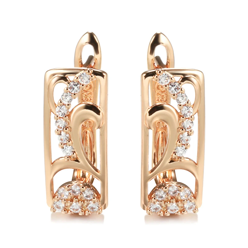 Женские серьги в этническом стиле Wbmqda, серьги в виде цветка невесты из розового золота 585 пробы с натуральным цирконием, высококачественные ювелирные украшения на каждый день