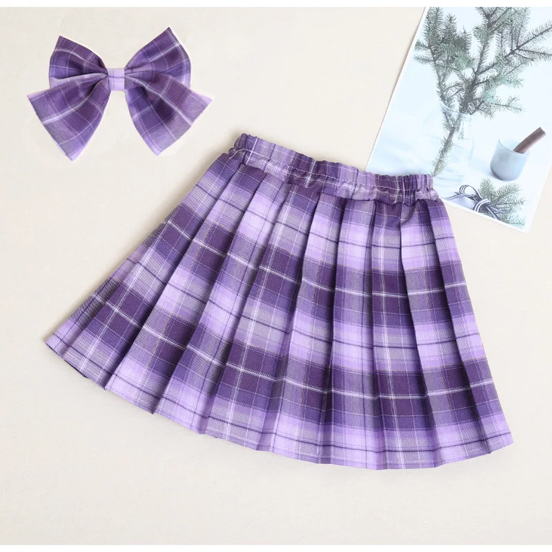 3-12 Jahre Mädchen Karierter Rock College-Stil Kleidung 2026 Frühling Sommer Teenager Kinder Mode JK Gestreifter Plissierter Rock mit Schleife – Detail 7