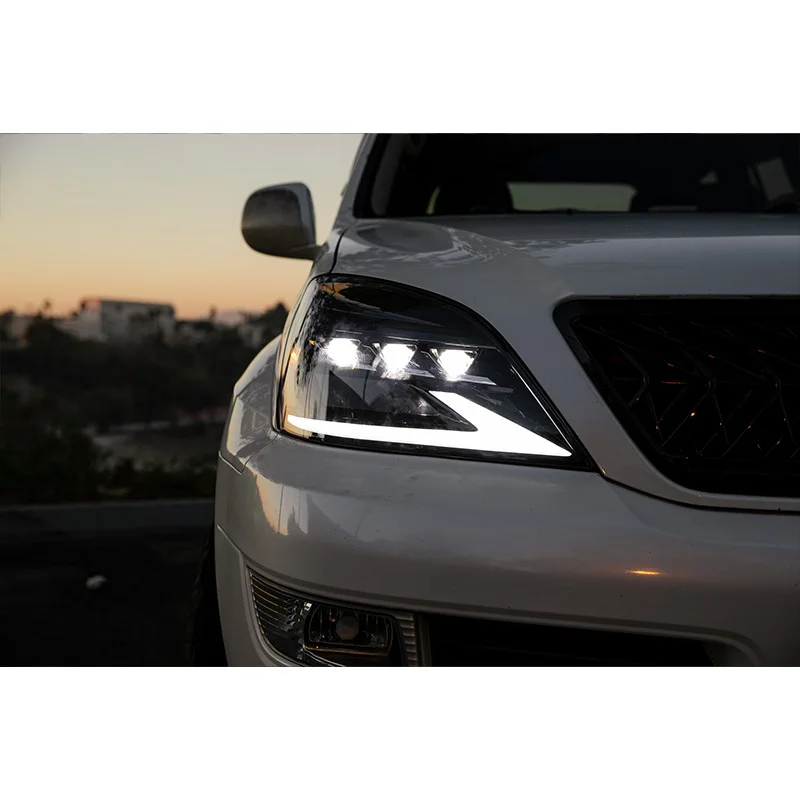 سيارة LED المصابيح الأمامية لكزس GX470 2003-2009 كامل Led رئيس مصباح إشارة ديناميكية الضوء الأمامي