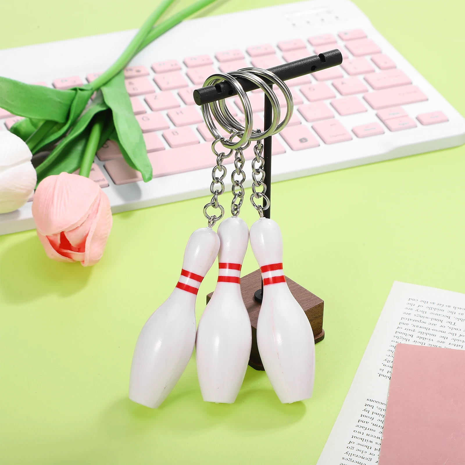 

8 Pcs Bowling Keychain Decors Sports Pin Cute Balls Keyring Accessories Souvenir