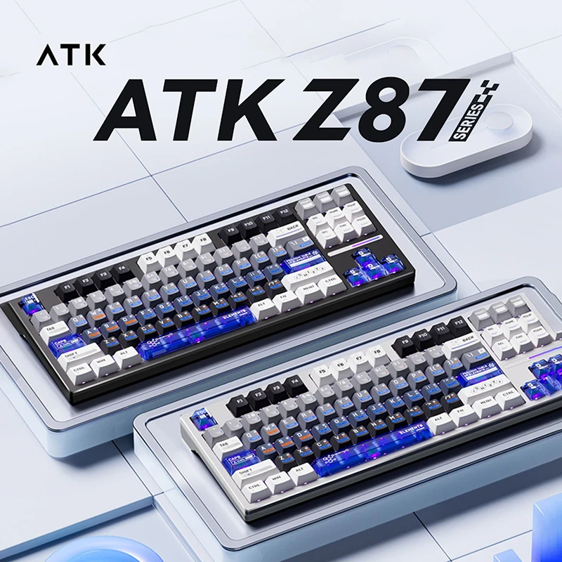 Atk Z87 Gaming Mechanical Keyboard Low Latency Tri-Mode Customized Gasket Structure Full Key Hot Swap Keyboard Gift For Boys