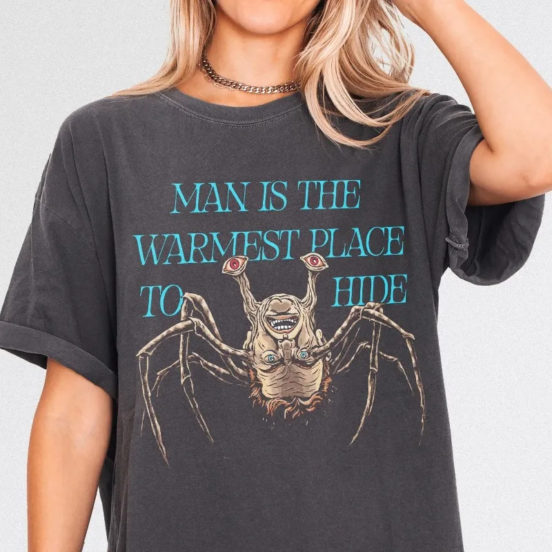 Science Fiction Horror Movie Themed T-shirt for Summer, New for Couples, Casual and Fashionable Street Style Top