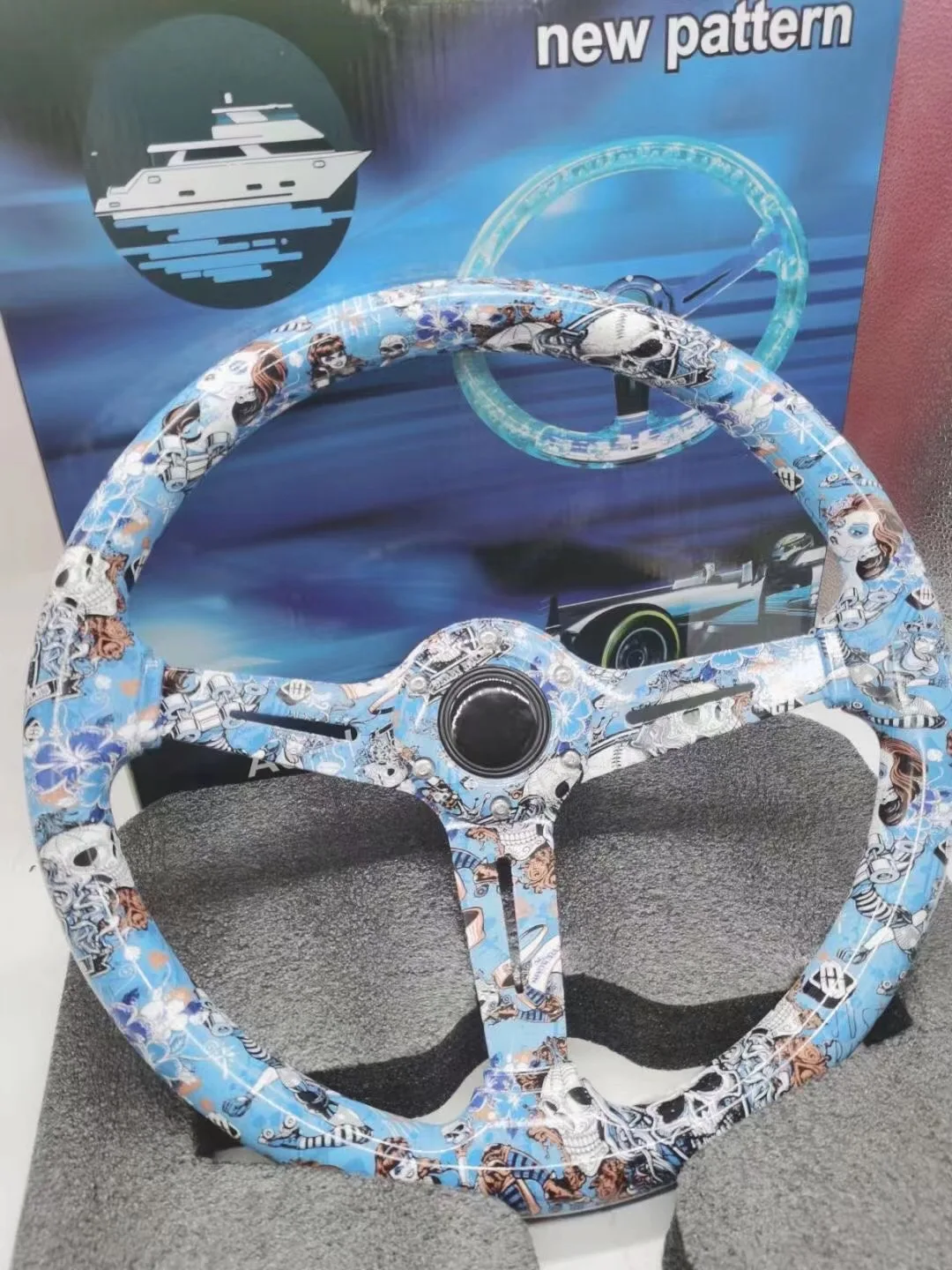 New cartoon pattern printing Steering wheel 14inch 350mm racing Steering wheel acrylic ordinary racing steering wheel