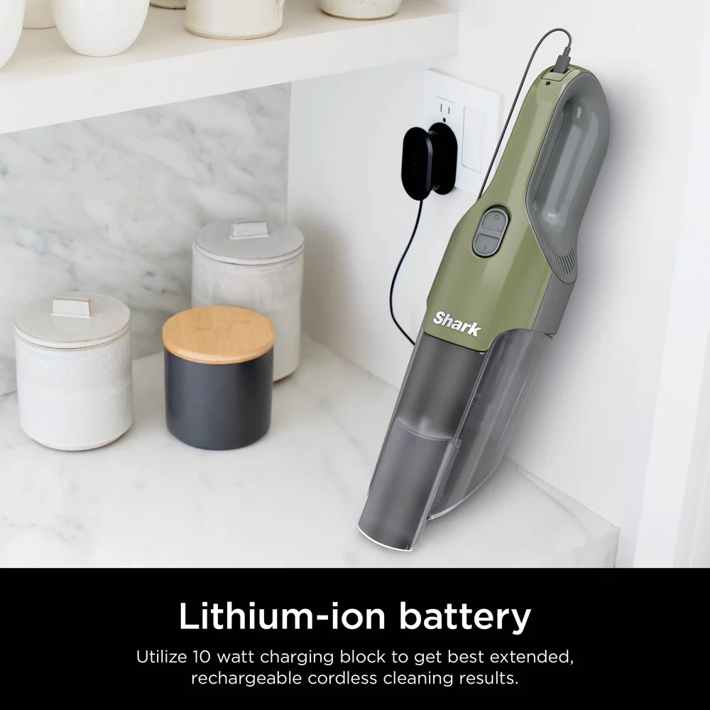 Leichter Handstaubsauger mit HyperVelocity-Saugnapf, USB-Aufladung, XL-Staubbecher, waschbarer Filter, 20,3 cm Fugendüse, tragbar