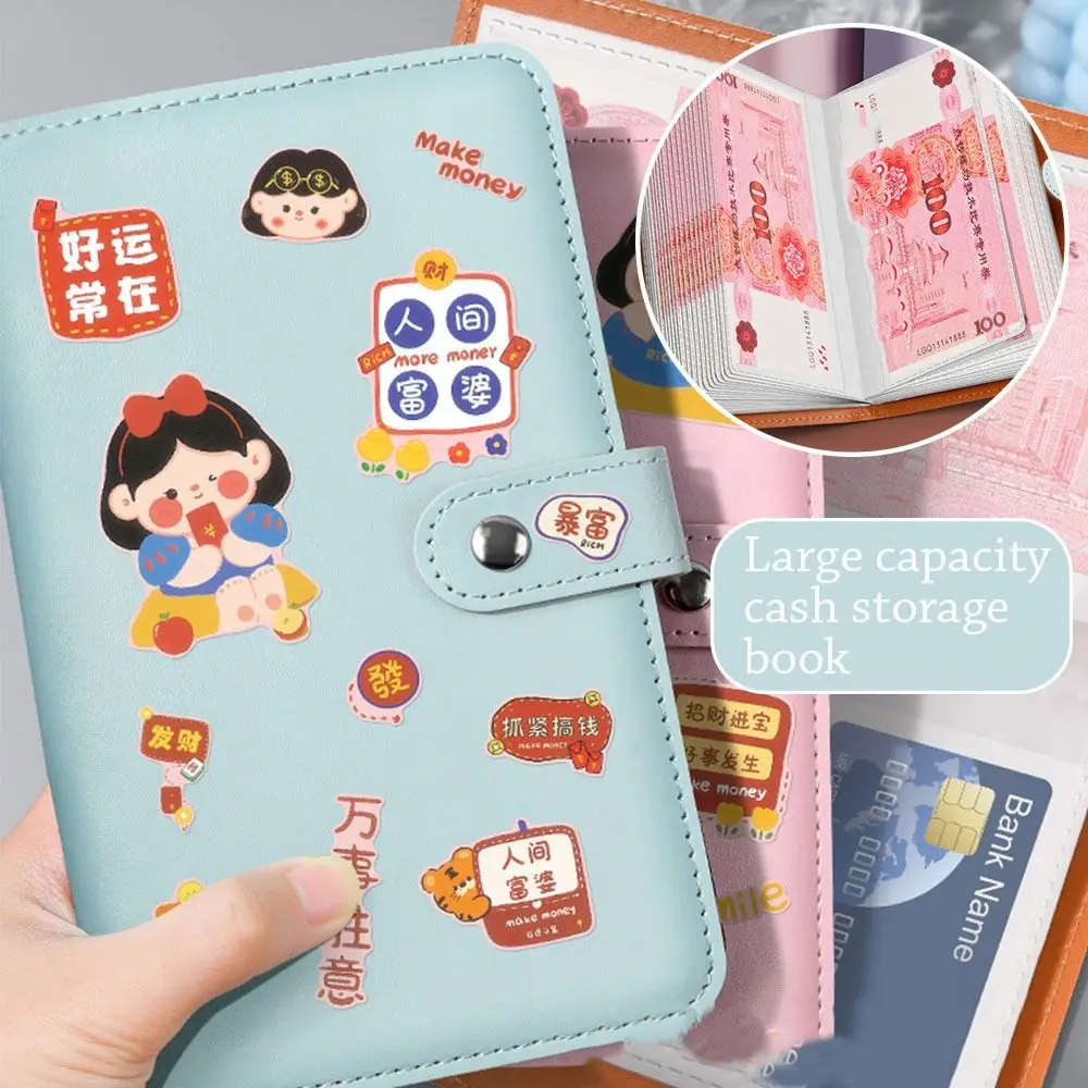 Get Rich Overnight 100 Envelopes Money Saving Challeng PU Save Money Mini Binder Savings Challenge Large Capacity Waterproof