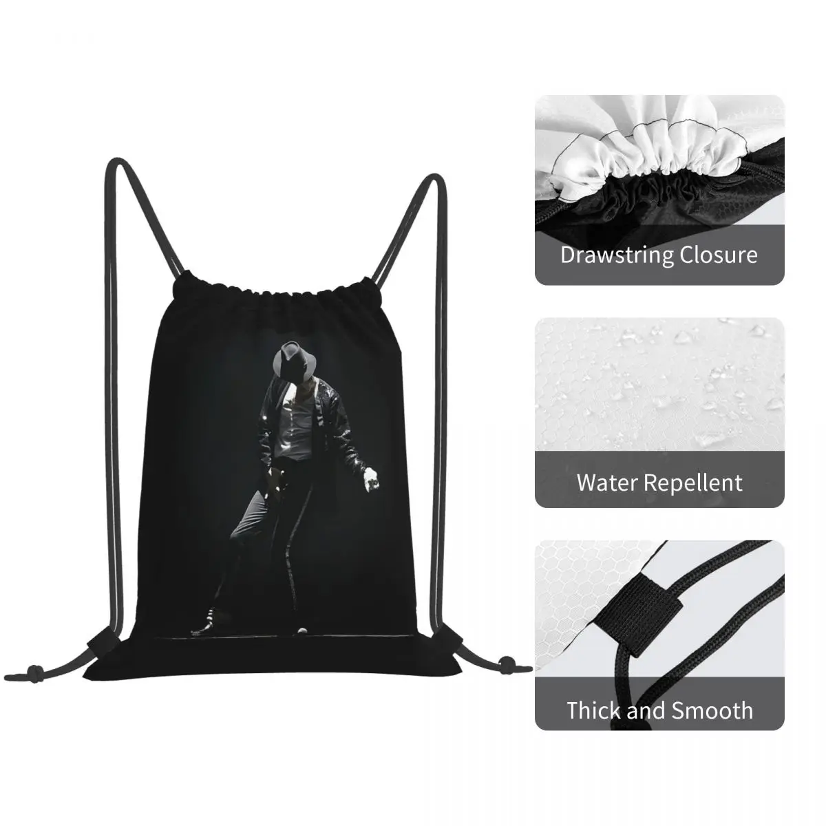 Best Dance Legend Jazz Poster Backpacks Casual Drawstring Bags Storage Bag Book Bags for Travel School