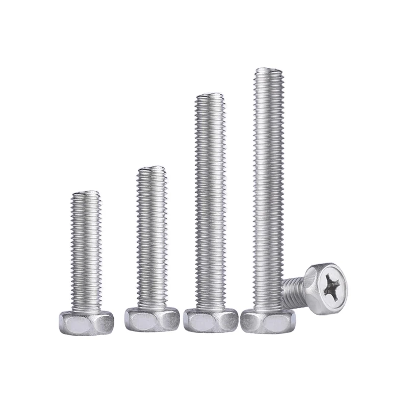 GooBetter 2~30Pcs Phillips External Hex Screws M3 M4 M5 M6 M8 304 Stainless Steel Deck Building or Joining Lumber Machine Screws image 2