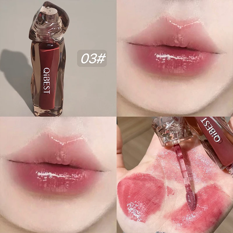 QIBEST Watery Mirror Lip Glaze Gummy Jelly Moisturizing Lip Gloss Female Lipstick Long Lasting Lip Tint Korean Cosmetics